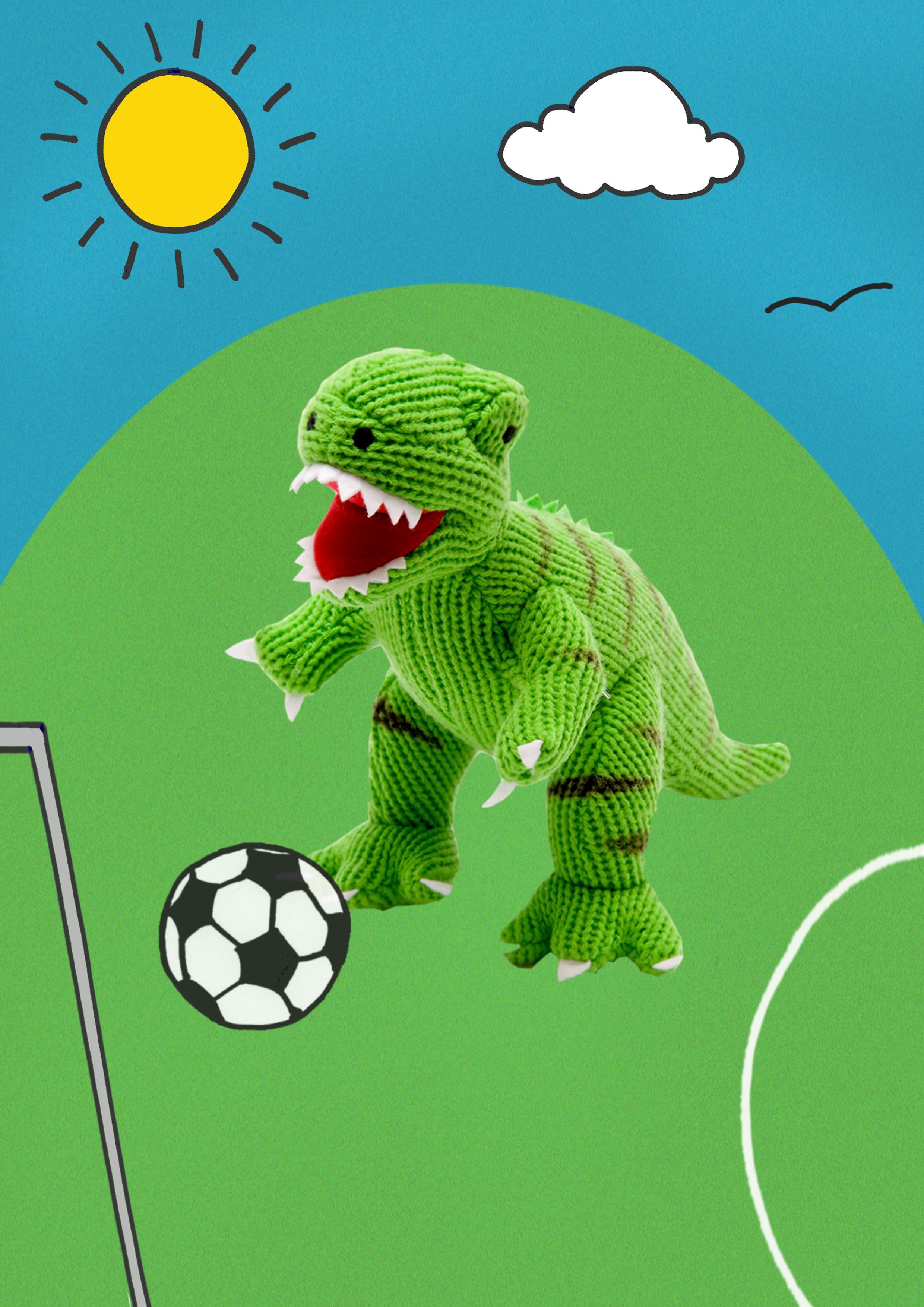 T Rex with football