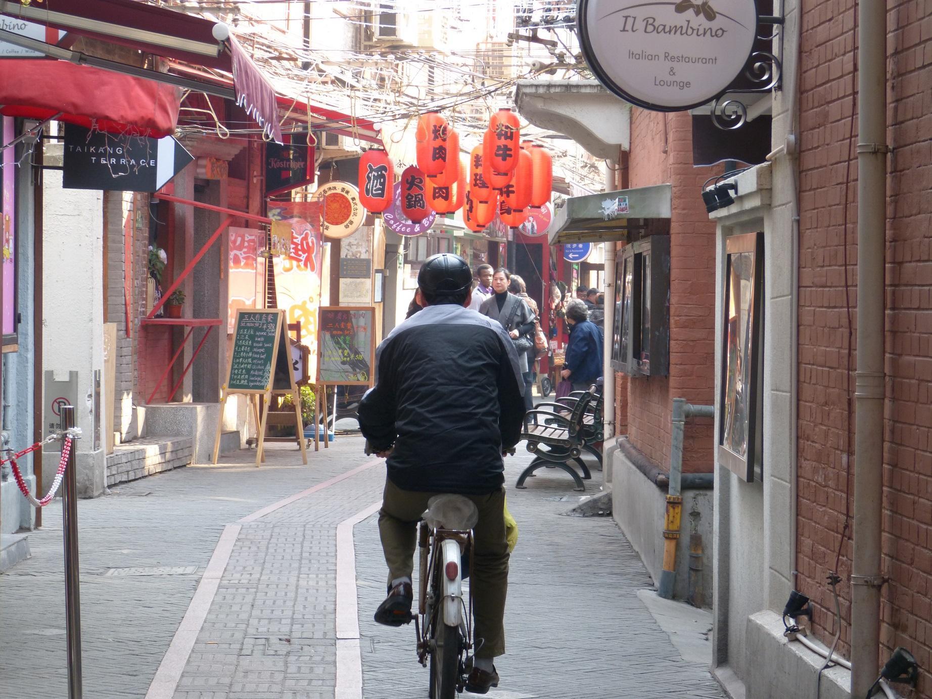 Man riding bike