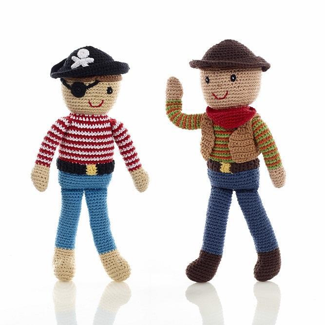 Pirate and cowboy dolls