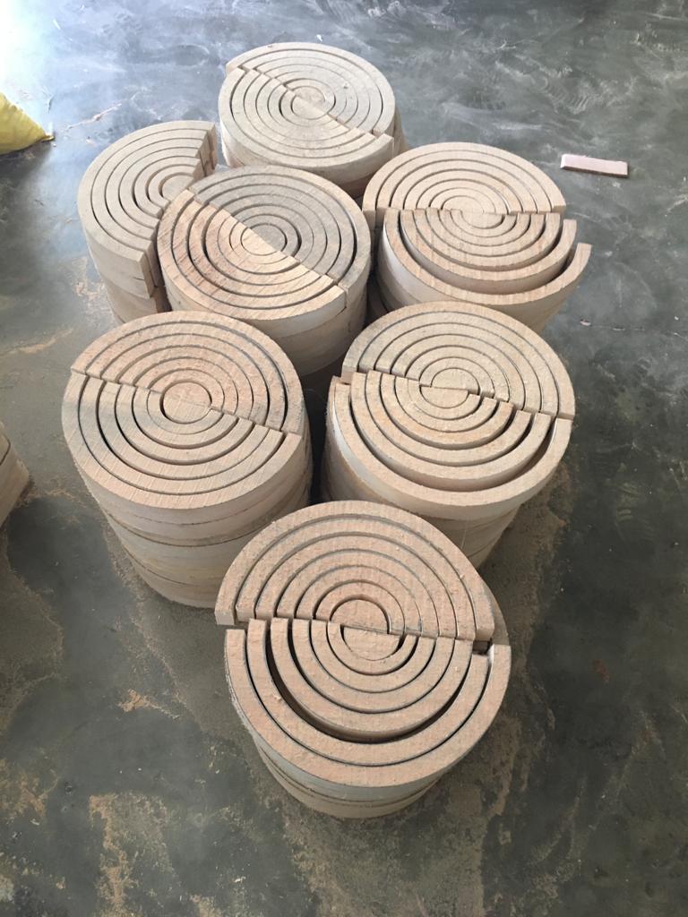 wooden rainbows after cutting