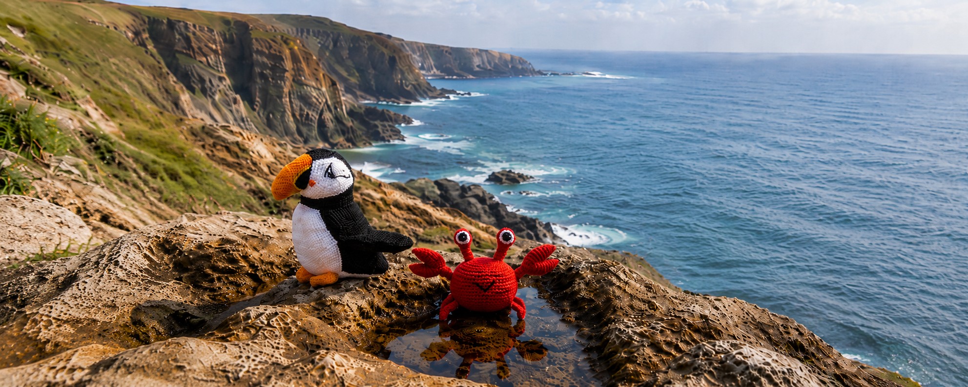 Puffin and Crab Rock Pooling