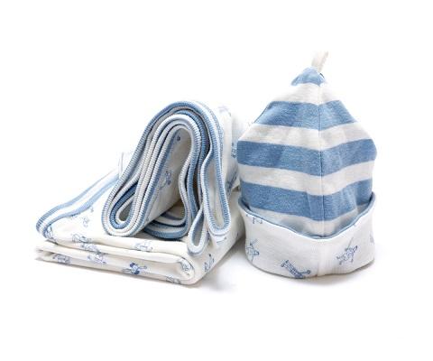 Blue Organic blanket set