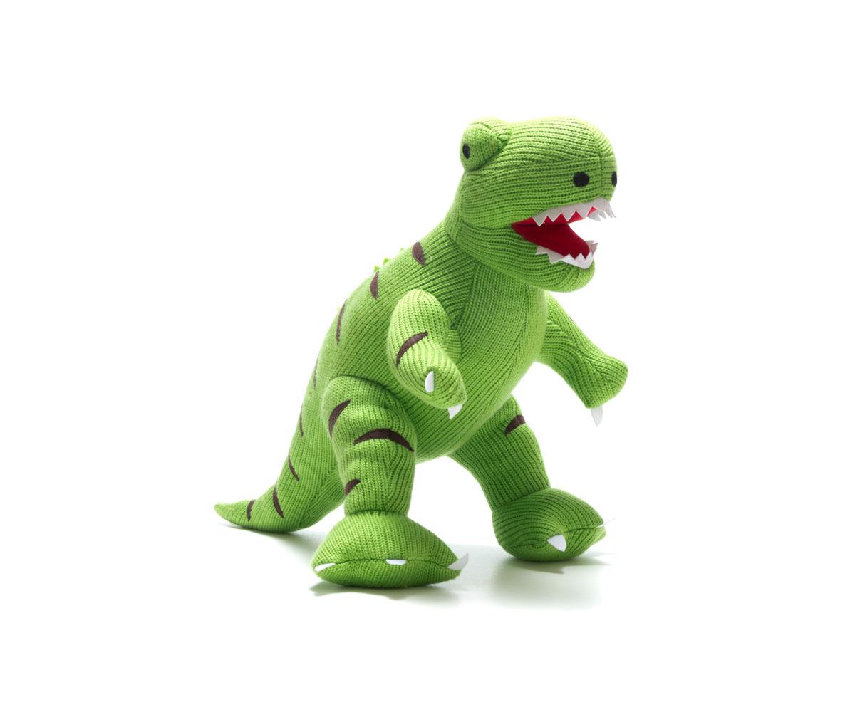very large dinosaur toy, supersize green knitted t rex
