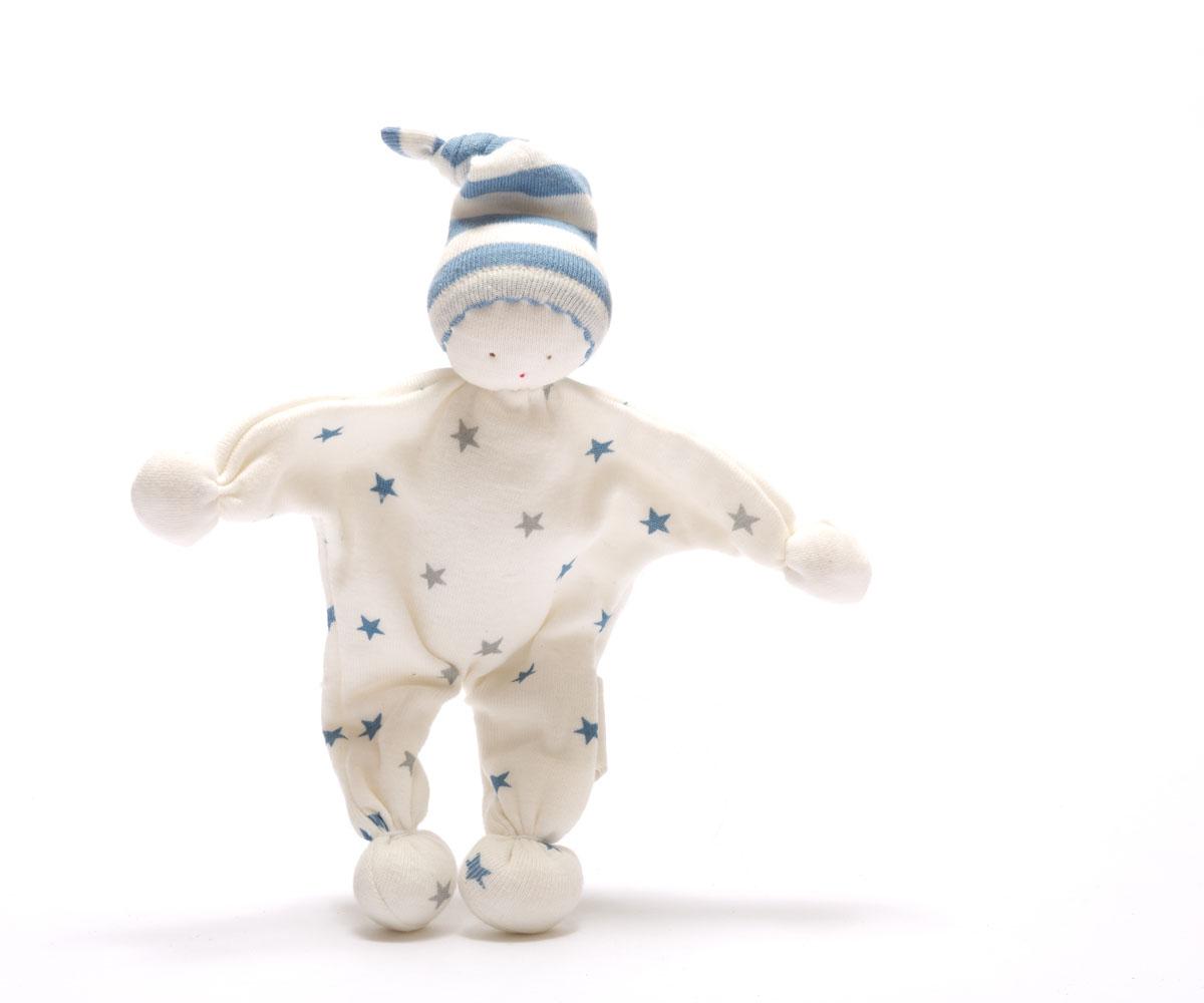 Organic Cotton Baby Comforter Baby Buddy with Blue Stars