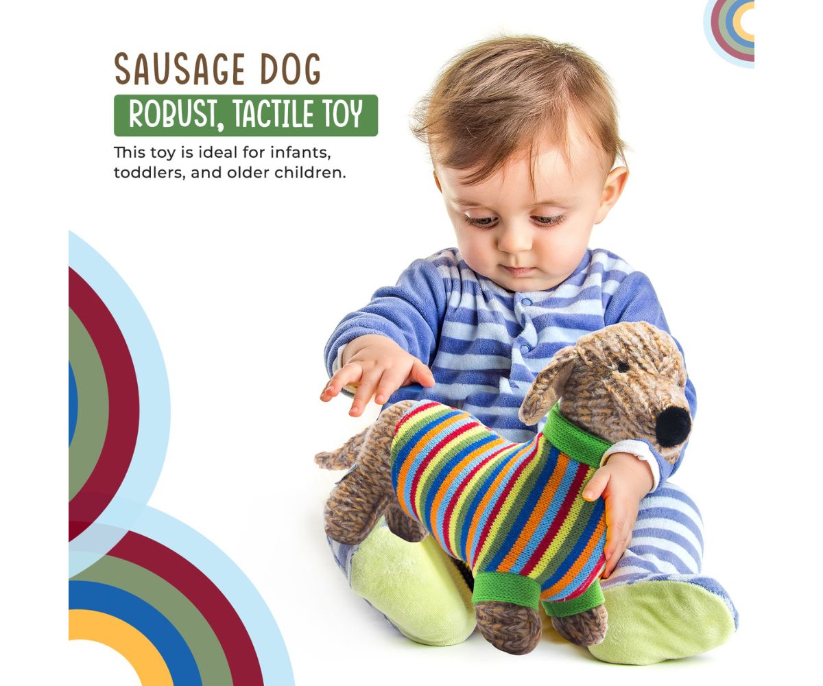 Best Years Knitted Sausage Dog Soft Toy Suitable from Birth