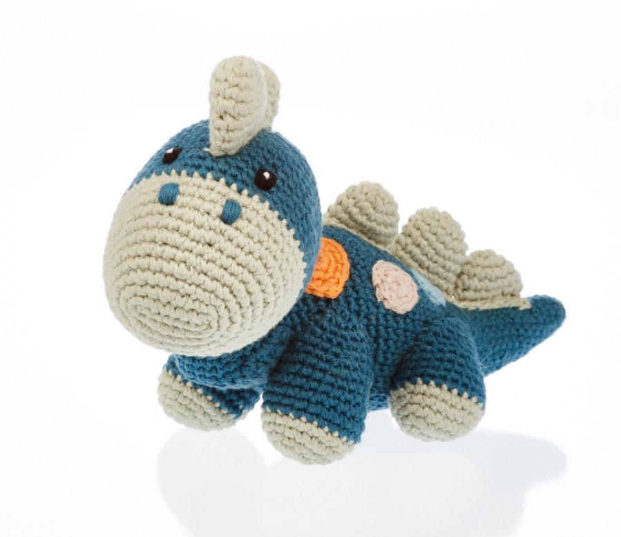 organic baby dinosaur toy with rattle