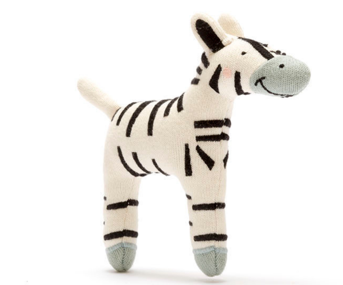 Black & White Zebra Soft Toy made from Organic Cotton
